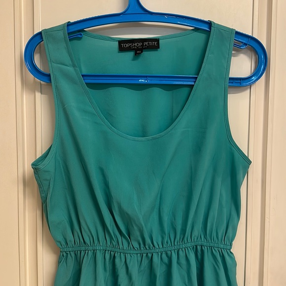 NWOT Topshop Petite Asymmetrical , sleeveless ,elasticated waist dress! UK 12 - Picture 3 of 11